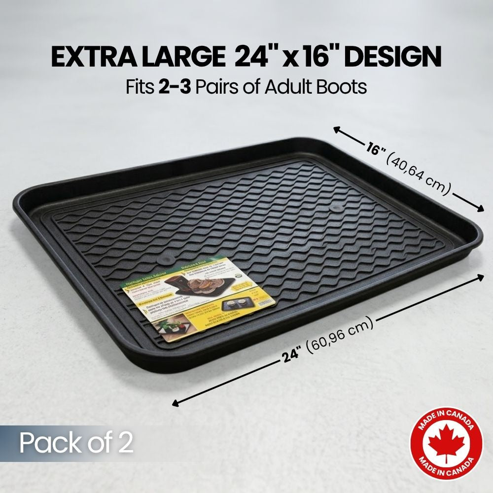 Heavy Duty Boot Tray – 24 x 16 in Pack of 2| Made in Canada