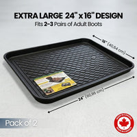 Heavy Duty Boot Tray – 24 x 16 in Pack of 2| Made in Canada